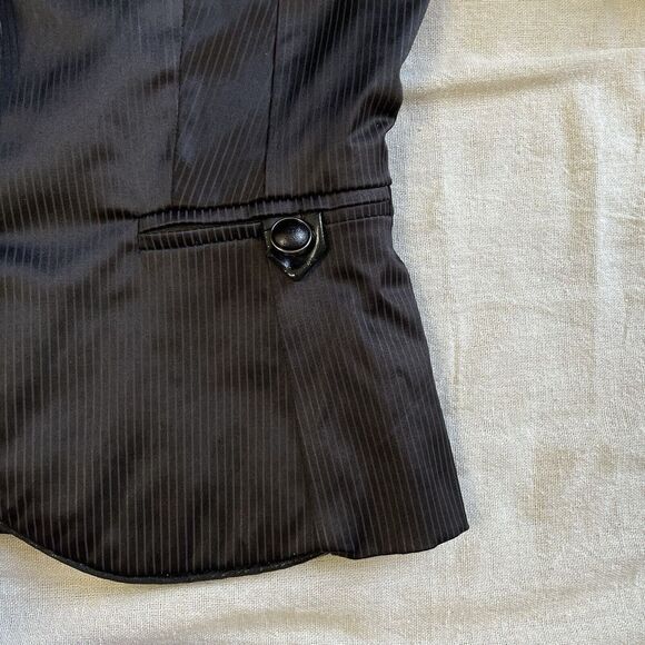 NISSHI by Duse Victorian Vampire Blazer Women S/M 36 Black Satin Goth VTG Crop - Picture 4 of 13